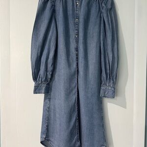 ALLSAINTS Denim Bishop Sleeve Dress
